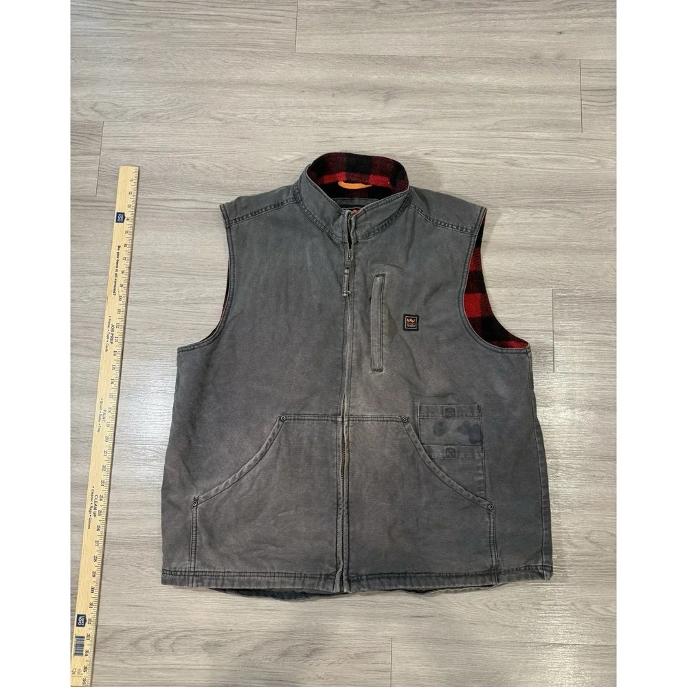 Walls Workwear Mens Xl Grey Flannel Lined Vest Distressed